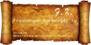 Freiberger Keresztély névjegykártya